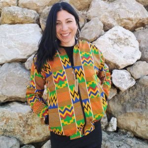 Chaqueta Bomber Tejido Wax Africano
