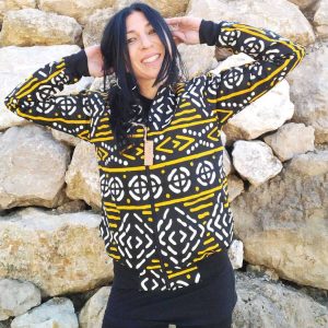 Chaqueta Bomber Tejido Wax Africano
