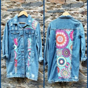chaqueta vaquera larga mandalas