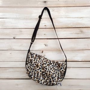 Bolso Bandolera media luna leopardo