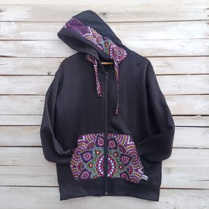 Sudadera con cremallera negra wax20